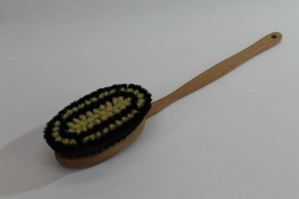 Saunabürste oval mit Stiel / Agave - Rosshaar